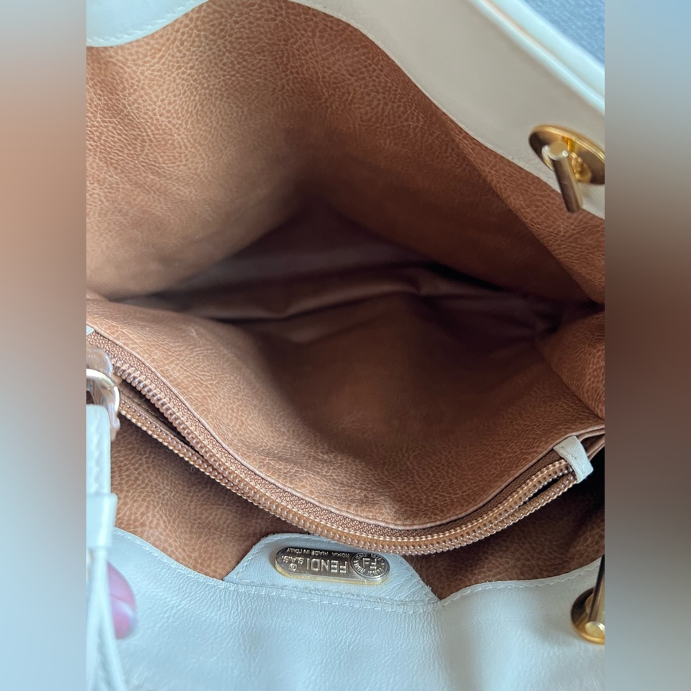 Fendi White Leather Pasta Bag Vintage - Picture 7 of 15